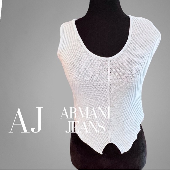 Armani Jeans Sweaters - ARMANI JEANS Split Hem Knit Pale Blue Sweater Vest